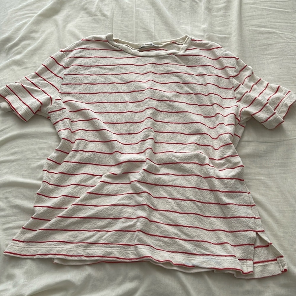 Zara red strip shirt size small